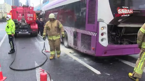 İstanbul Şişli'de otobüste çıkan yangın paniğe neden oldu | Video