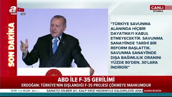 Cumhurbaşkanı Erdoğan'dan flaş F-35 açıklaması!
