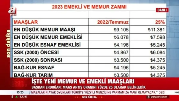 SON DAKİKA: Başkan Erdoğan memur ve emekli ek zam oranını açıkladı! İşte yüzde 25 zamlı yeni maaşlar! | Video