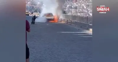 Alanya Kalesinde otomobil alev alev yandı | Video