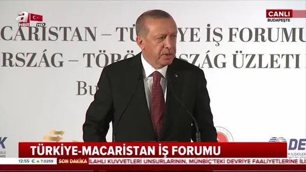 Cumhurbaşkanı Erdoğan, Türkiye Macaristan İş Forumu'nda konuştu