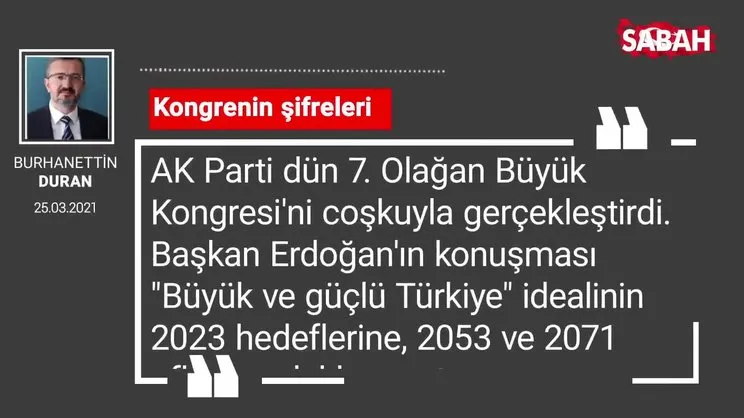 Burhanettin Duran | Kongrenin şifreleri