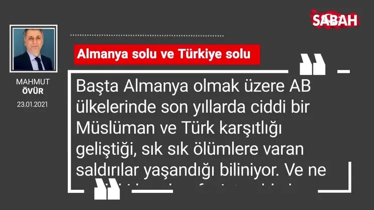Mahmut Övür | Almanya solu ve Türkiye solu