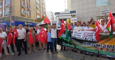 İzmir Torbalı’da Filistin’e destek İsrail’e tepki yürüyüşü düzenlendi