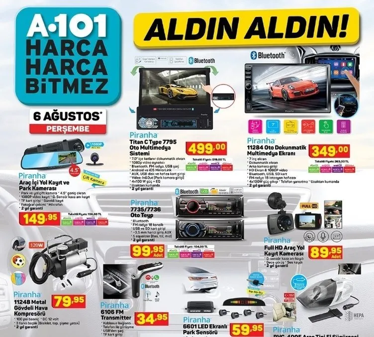 A101 6 Ağustos 2020 aktüel ürünler kataloğunda büyük indirim günleri