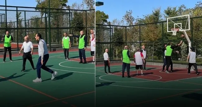 Başkan Erdoğan sabah sporunda bakanlarla basketbol oynadı - Son Dakika Spor Haberleri