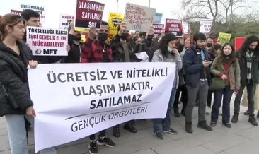 Üniversite öğrencileri, İBB önünde ulaşım zammını protesto etti