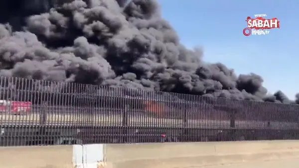 ABD’de otomobille çarpışan yakıt tankeri alev alev yandı: 1 ölü | Video