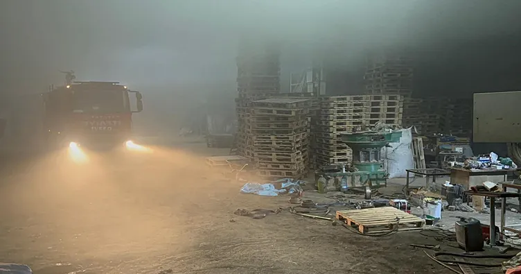 Edirne’de palet fabrikasında yangın!