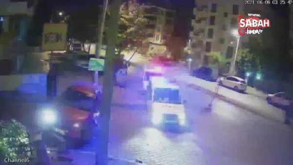 Denizli'de polisten kaçarken aracıyla duvara çarpan genç kız kamerada