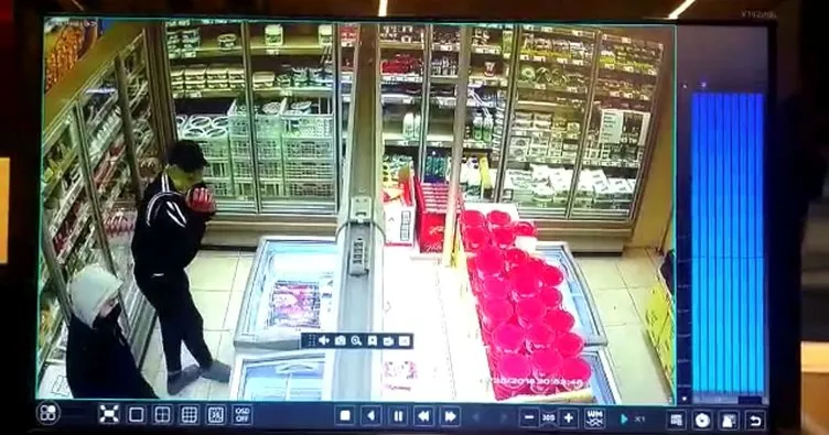 Sancaktepe’de bir markete giren gaspçı, kadın çalışanı dövdü
