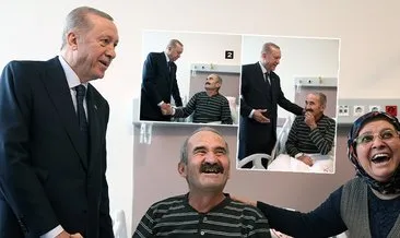 Başkan Erdoğan ile ziyaret ettiği hasta arasında gülümseten diyalog: Senin istediğin bu olsun, işimiz bu