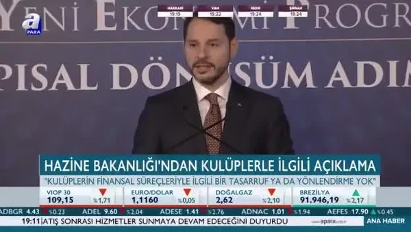 Hazine Bakanlığı'ndan kulüplerle ilgili açıklama