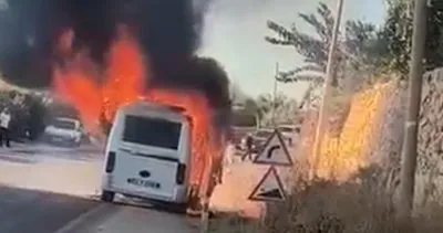 Minibüs cayır cayır yandı #mersin