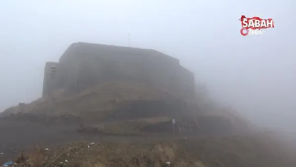 Kars sis bulutları arasında adeta kayboldu | Video