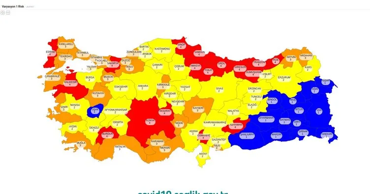 Erzurum, Afyon ve Sivas hangi risk grubunda? Erzurum, Afyon, Sivas hangi renk kodu?
