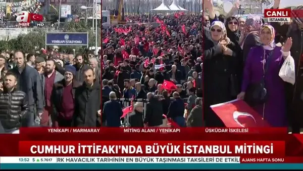 İstanbul'da tarihi gün! Vatandaşlar Cumhur İttifakı Büyük İstanbul Mitingi için akın akın Yenikapı'ya geliyor