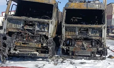 Mersin'de tır yangını: 2 araç küle döndü #mersin