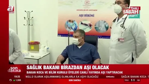 SON DAKİKA HABERİ: Sağlık Bakanı Fahrettin Koca canlı yayında koronavirüs aşısı yaptırdı | Video