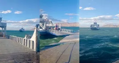 Karakaya Barajı’nda fırtına paniği! Feribot iskeleye yanaşamadı #malatya