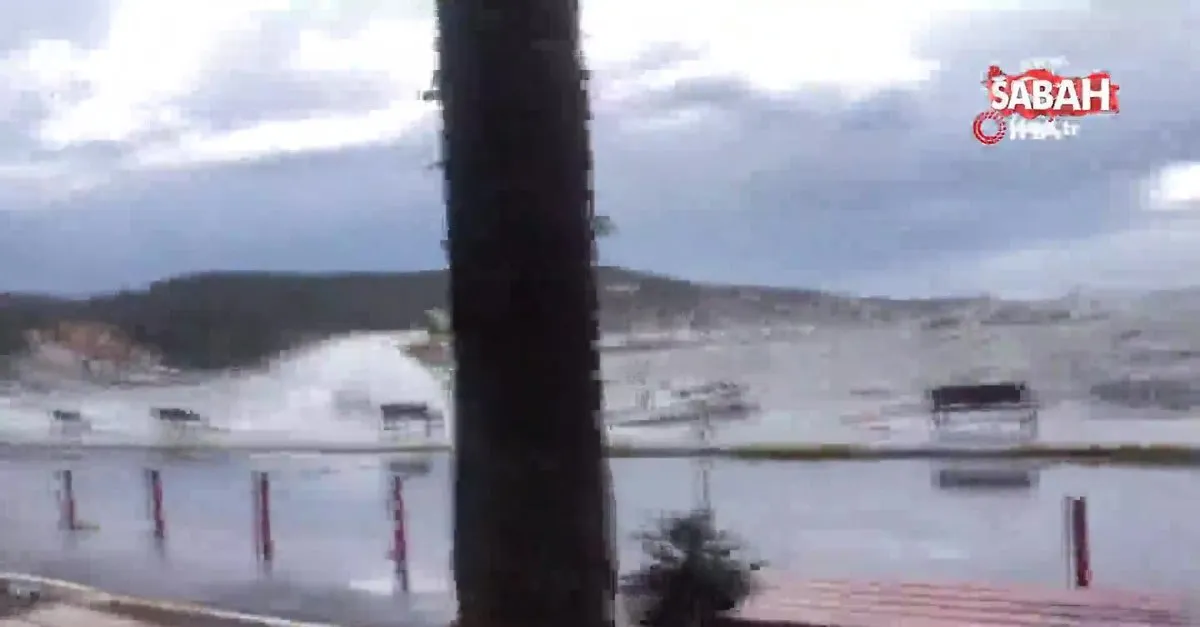 ayvalik ta siddetli firtina video videosunu izle son dakika haberleri
