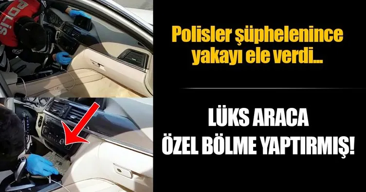 Lüks otomobilin gizli bölmesinden suikast silahı çıktı