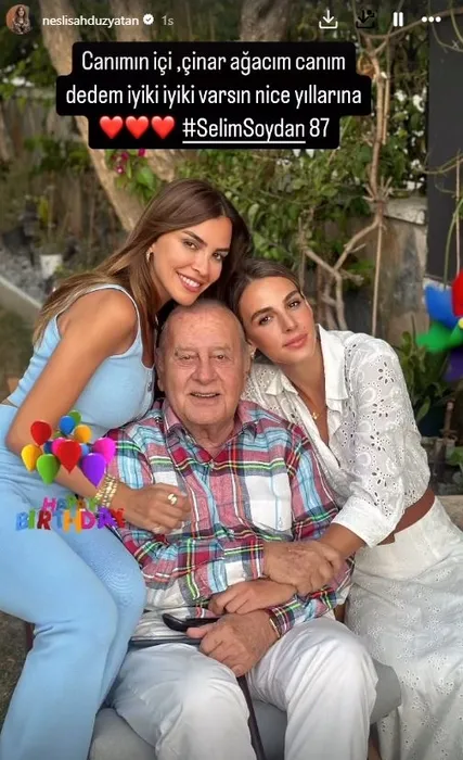 Hülya Koçyiğit’in büyük aşkı Selim Soydan’a doğum gününde torunları Aslışah ve Neslişah’tan duygusal kutlama!