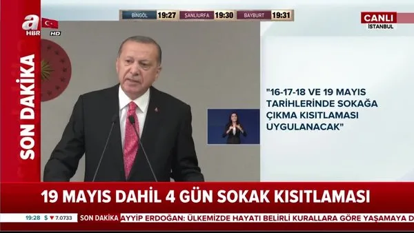 Başkan Erdoğan şehirler arası giriş-çıkış yasağı kalkan 9 ili açıkladı | Video