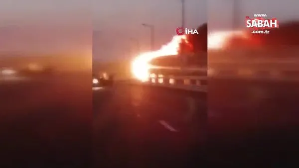 Son Dakika: Kırım'ı Rusya'ya bağlayan Kerç Köprüsü'nde korkutan patlama! Köprü trafiğe kapatıldı.. | Video