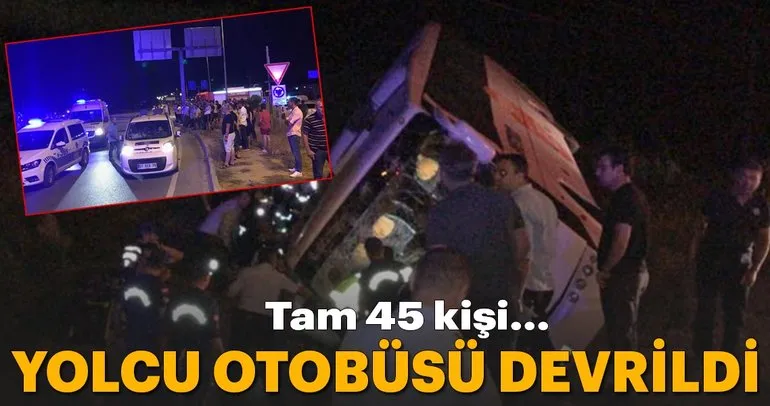 Son dakika: Aydın’da yolcu otobüsü devrildi