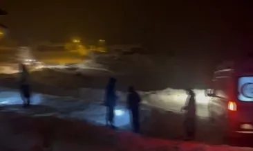 Kardan kapanan köy yolunda zamanla yarış