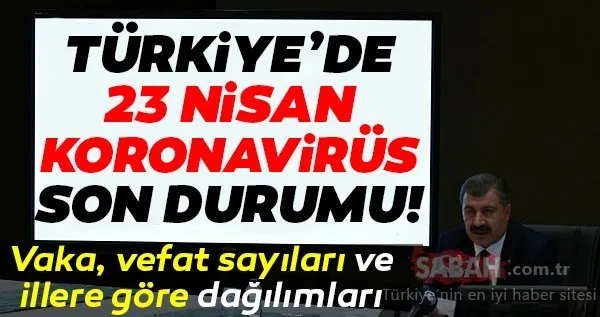 SON DAKİKA: 23 Nisan Türkiye corona virüsü vaka, ölüm ve iyileşen hasta sayısı son durum ne? İşte Sağlık Bakanlığı 23 Nisan Türkiye günlük koronavirüs vaka sayısı tablosu ile risk dağılımı haritası…
