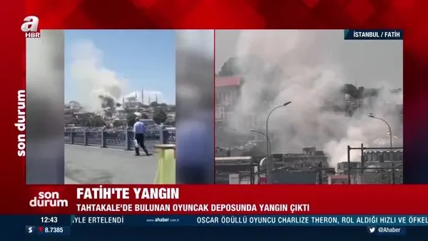 SON DAKİKA: İstanbul Tahtakale'de yangın! Alevlerin sardığı oyuncak deposu kamerada