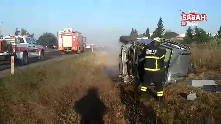 Tekirdağ’da otomobilin takla attığı kazada 5 kişi yaralandı | Video