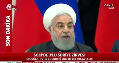 İran Cumhurbaşkanı Ruhani Soçi’de 3’lü Suriye Zirvesi’nde konuştu