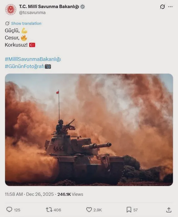 İsrail'in taklit paylaşımına Milli Savunma Bakanlığı'ndan 'Günün fotoğrafı' paylaşımıyla tokat gibi yanıt