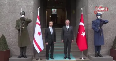 Millî Savunma Bakanı Akar, KKTC Dışişleri Bakanı Ertuğruloğlu ile bir araya geldi | Video
