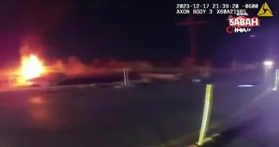 ABD polisi, yanan araçtaki kadını son anda kurtardı | Video