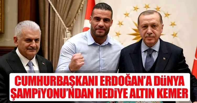 Cumhurbaşkanı Erdoğan, dünya şampiyonu boksörü kabul etti