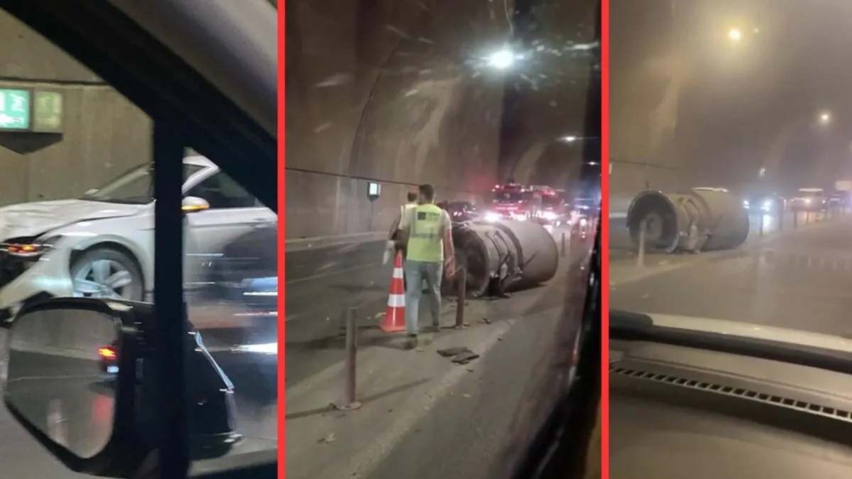 Pendik'te havalandırma borusu yola düştü: 2 araç zarar gördü