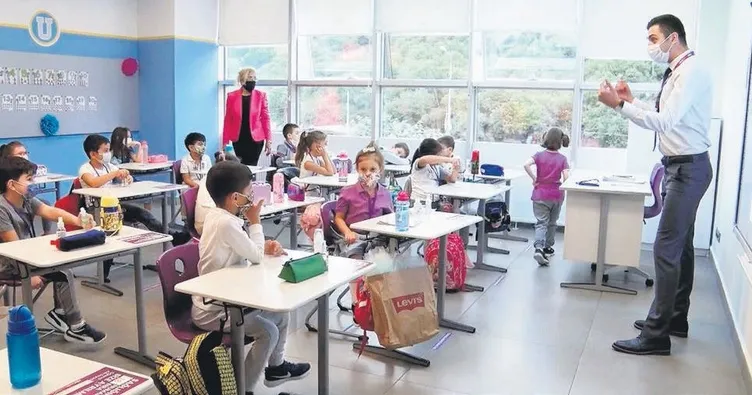 Kalem, silgi ve deftere semboller koyun