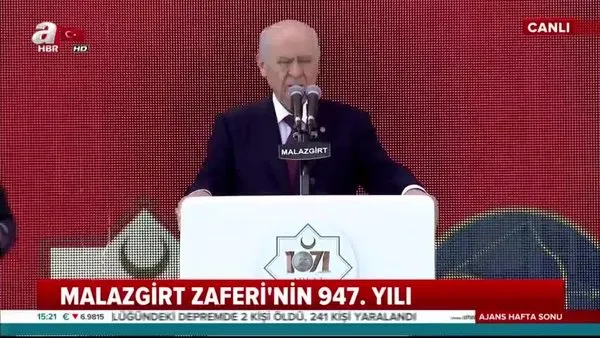 MHP Lideri Bahçeli, Malazgirt Zaferi'nin 947. yıldönümüne halka hitap etti