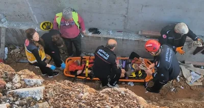 Bacağı kırılan ustayı itfaiye kurtardı