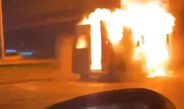 Pendik’te bir araç alev alev yandı!
