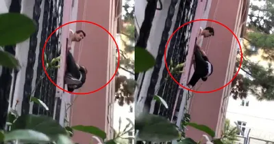 Beyoğlu’nda ilginç anlar! Hırsızı pencerede enseledi: 15 dakika boyunca polisi böyle beklediler