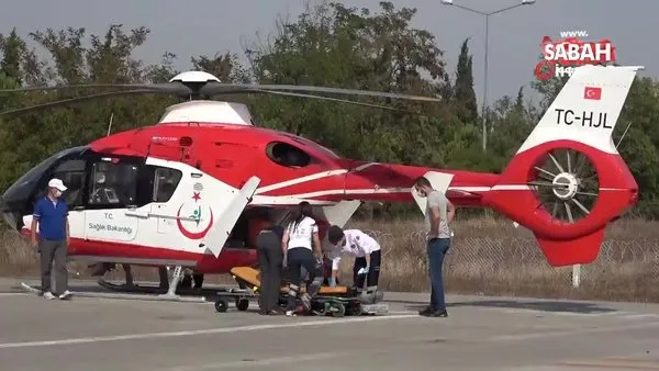 Kalp krizi geçiren şahsın yardımına ambulans helikopter yetişti | Video