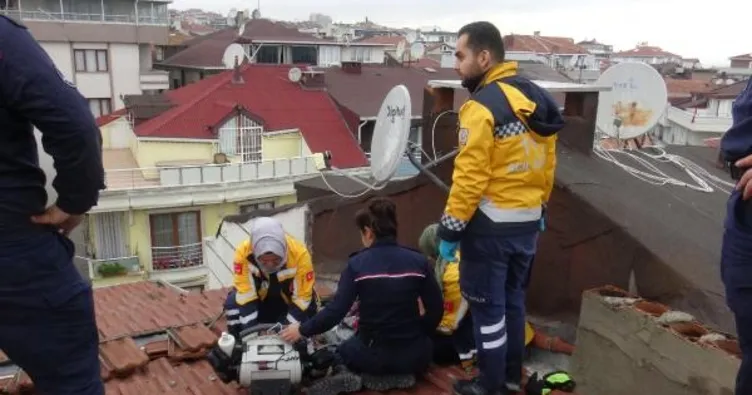 Avcılar’da ölüm çatıda yakaladı