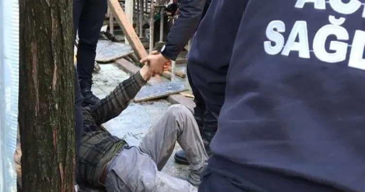 Sultangazi’de inşaatta düşen işçi yaralandı