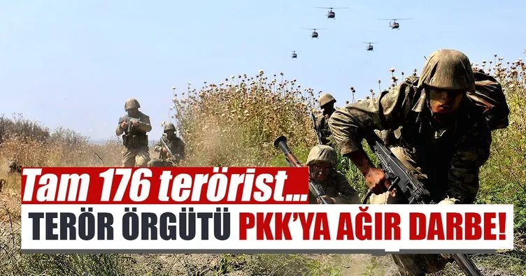 Terör örgütü PKK’ya ağır darbe: 176 terörist öldürüldü