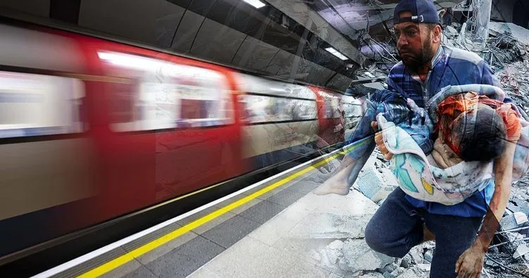 Londra metrosunda İsrail soykırımına isyan: ’Özgür Filistin’ sloganını hazmedemediler!
